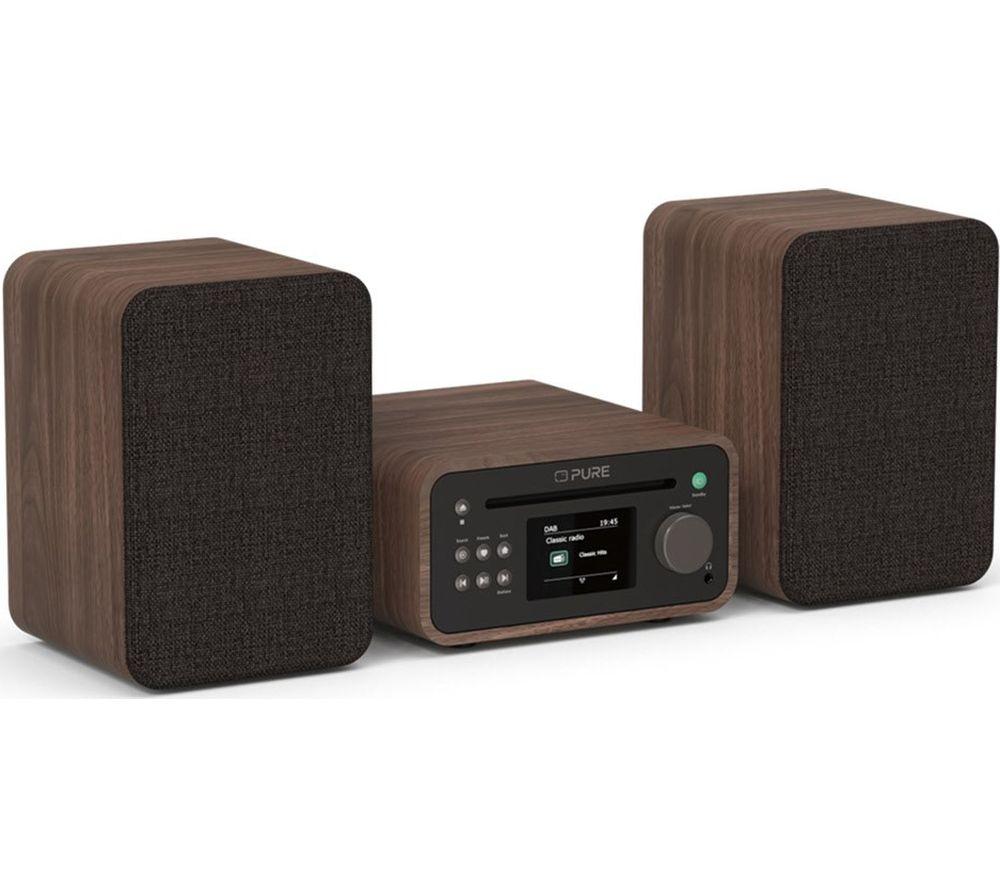 Sistema Hi-Fi Mini Estéreo Clásico PURE - Marrón café y Nogal