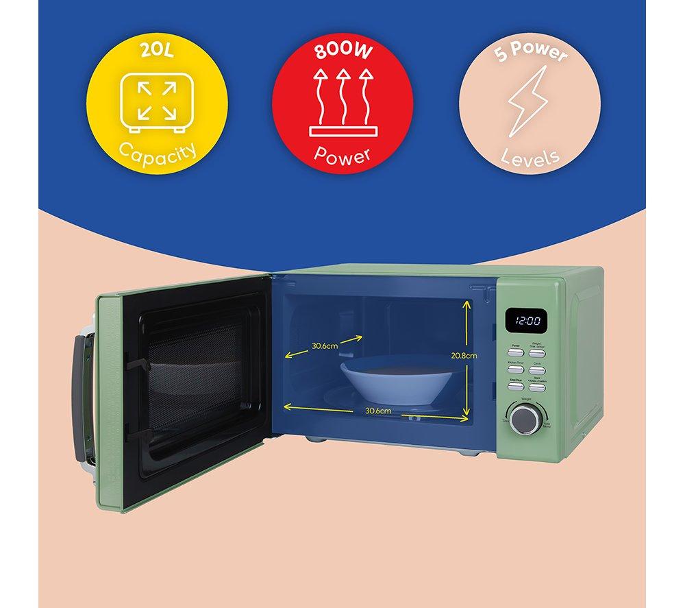 RUSSELL HOBBS Stylevia RHM2026SG Solo Microwave - Sage Green