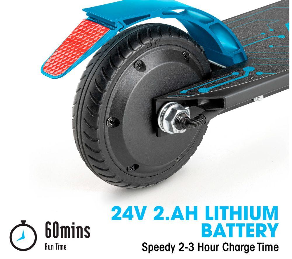XOOTZ Enigma Elektrischer Klapp-Kinderroller – Blau