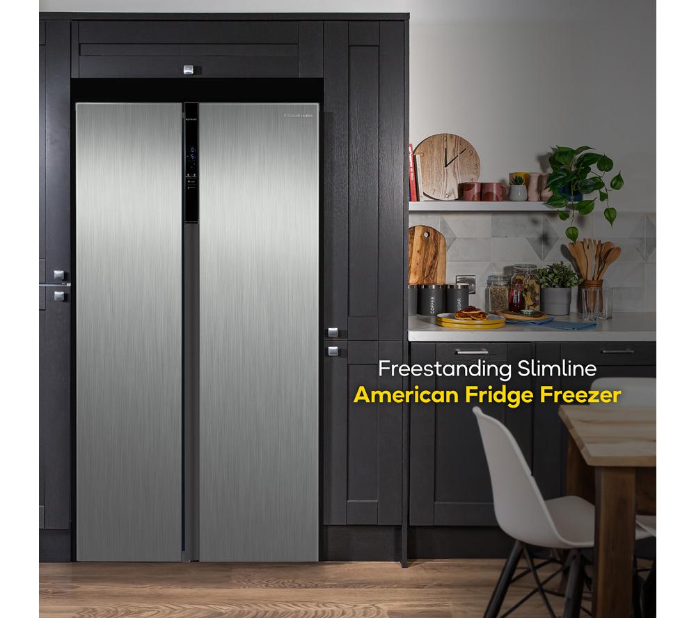 RUSSELL HOBBS RH90AFF201SS American-Style Fridge Freezer - Stainless Steel
