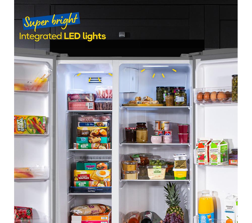 RUSSELL HOBBS RH90AFF201SS American-Style Fridge Freezer - Stainless Steel