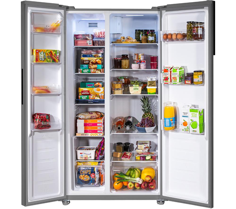RUSSELL HOBBS RH90AFF201SS American-Style Fridge Freezer - Stainless Steel