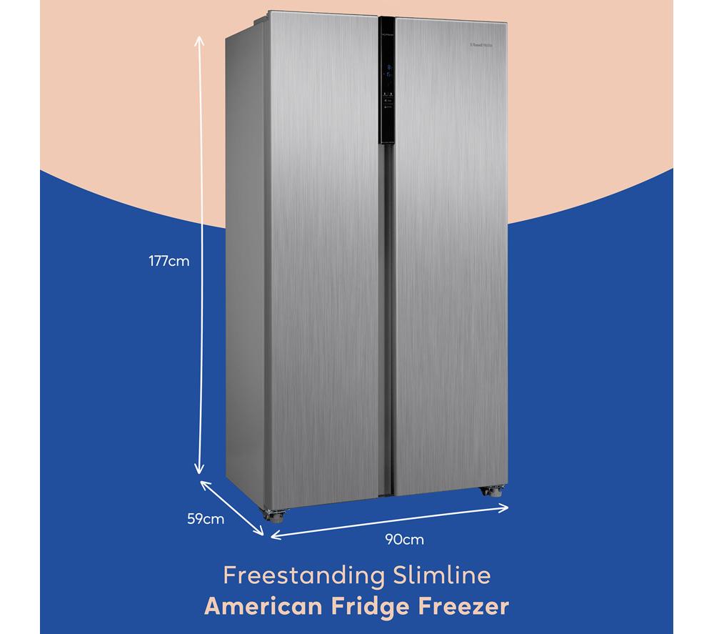 RUSSELL HOBBS RH90AFF201SS American-Style Fridge Freezer - Stainless Steel