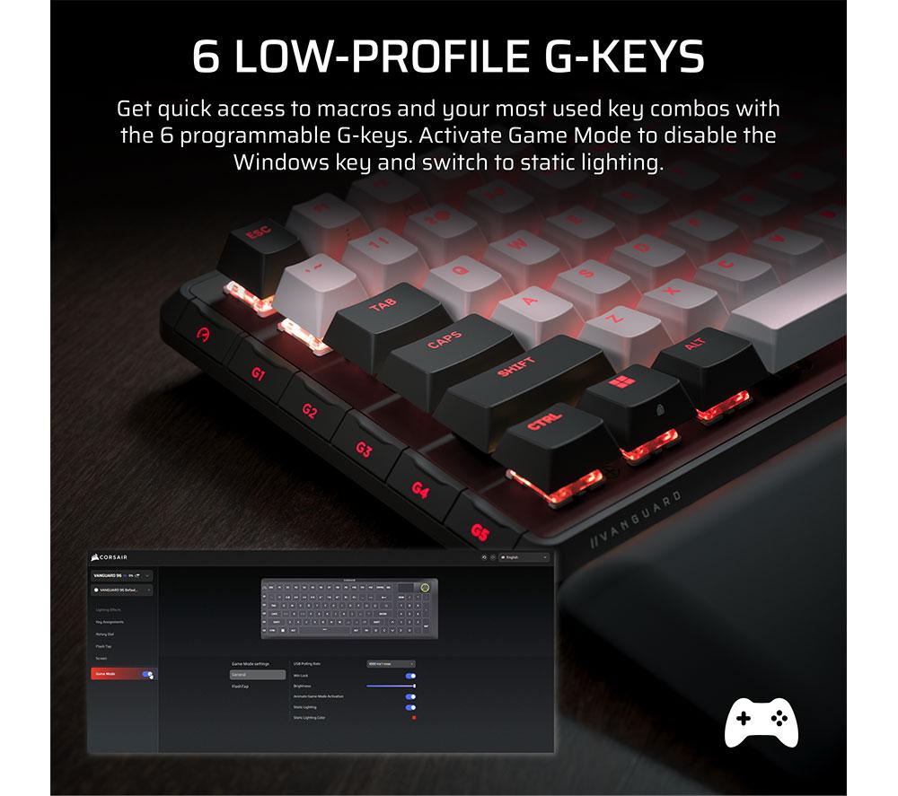 CORSAIR VANGUARD 96 Mechanical Gaming Keyboard - Black & Dual Tone