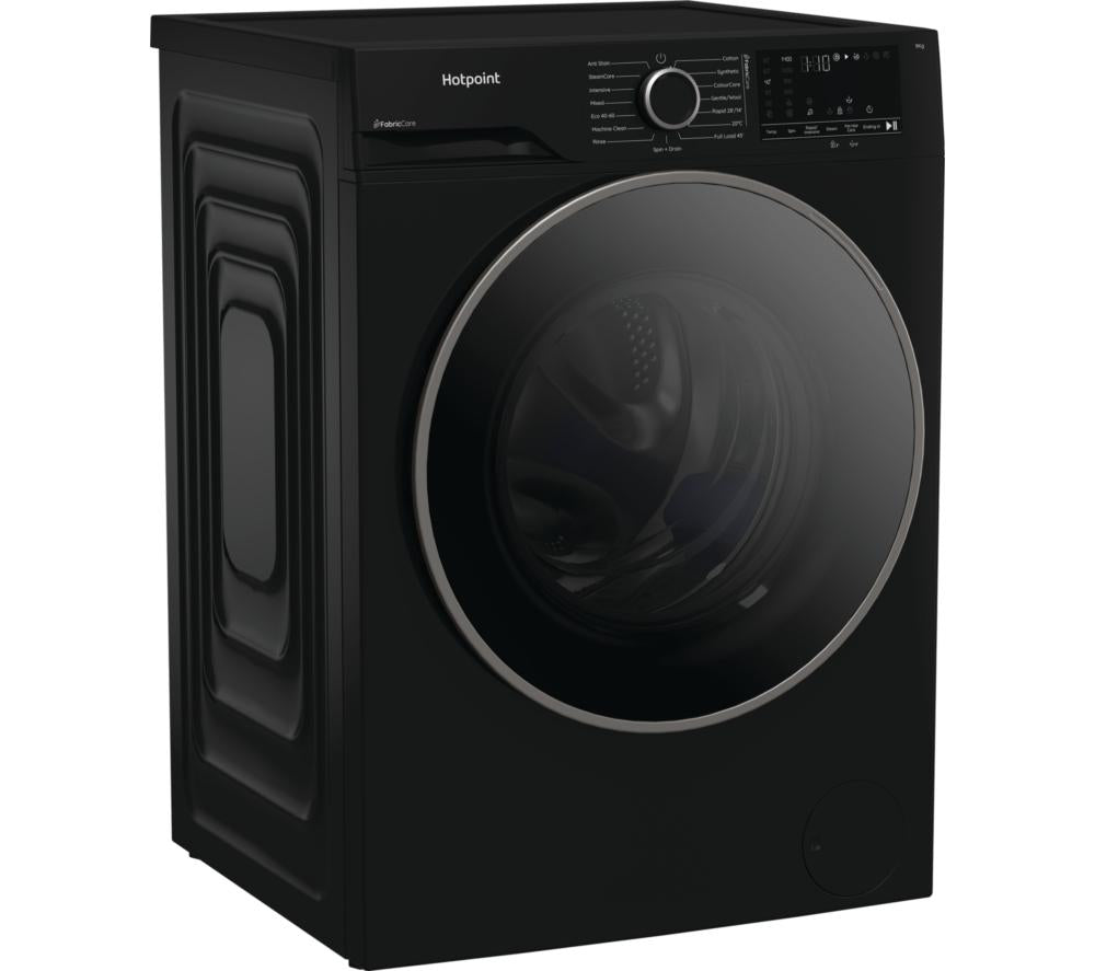 HOTPOINT FabricCare HBCA 93B CARE UK Lavadora de 9 kg y 1400 rpm - Negra