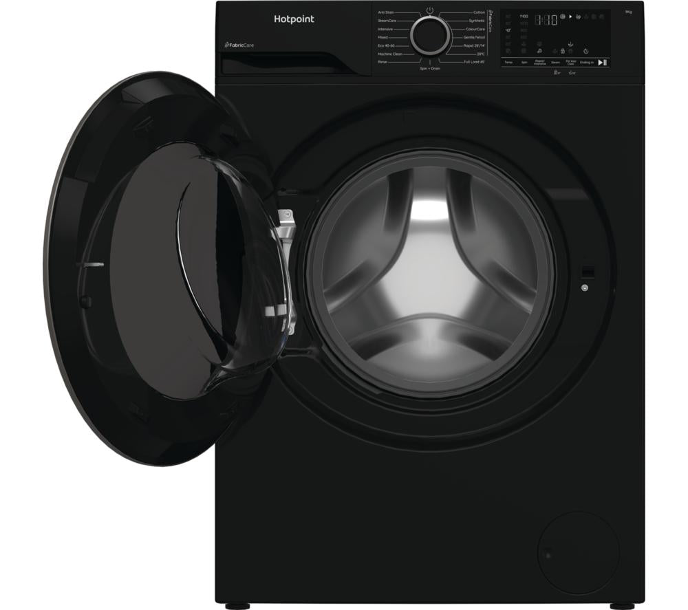 HOTPOINT FabricCare HBCA 93B CARE UK Lavadora de 9 kg y 1400 rpm - Negra
