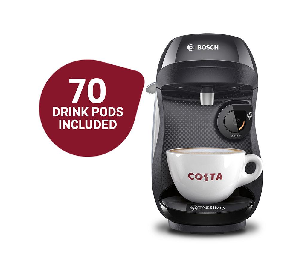 TASSIMO by Bosch Happy Friendly TAS102EGBC Kaffeemaschinen-Starter-Kit – Schwarz