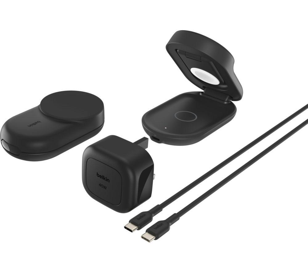 BELKIN UltraCharge Qi2 3-in-1 Magnetic 25 W Wireless Charger - Black