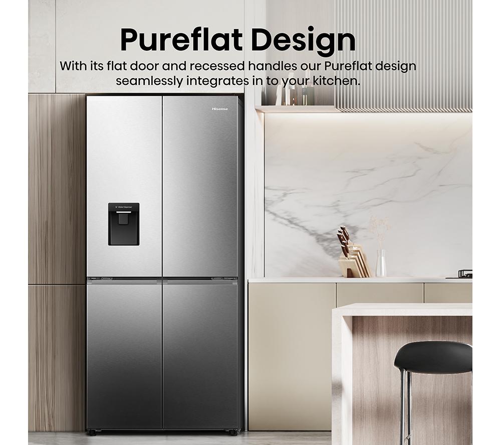 HISENSE PureFlat RQ5P470SMIE American-Style Smart Fridge Freezer - Stainless Steel