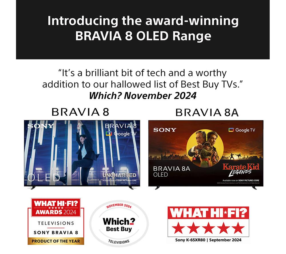 SONY BRAVIA 8A 65" OLED 4K HDR AI Smart TV - K65XR8A1B