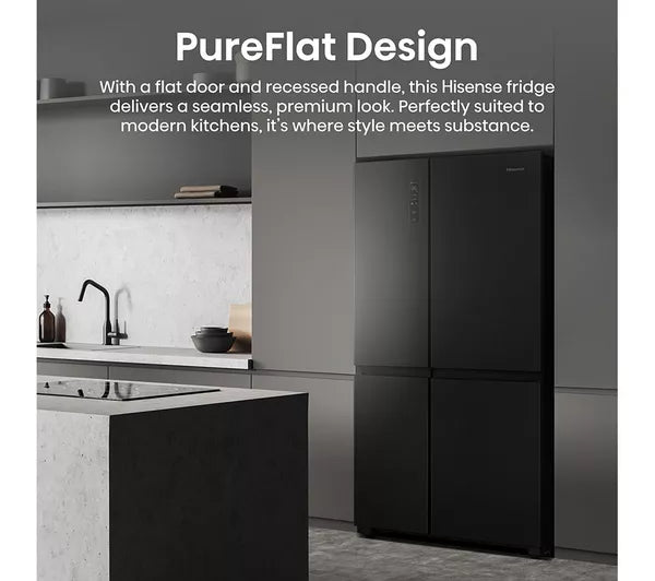 Frigorífico americano inteligente HISENSE PureFlat RS5P668SSFC - Acero inoxidable negro