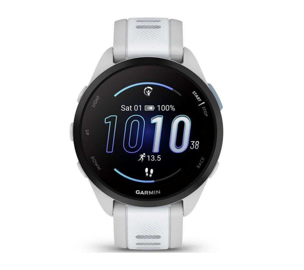 GARMIN Forerunner 165 Music Sports Watch - Mist Grey & Whitestone, 43 mm