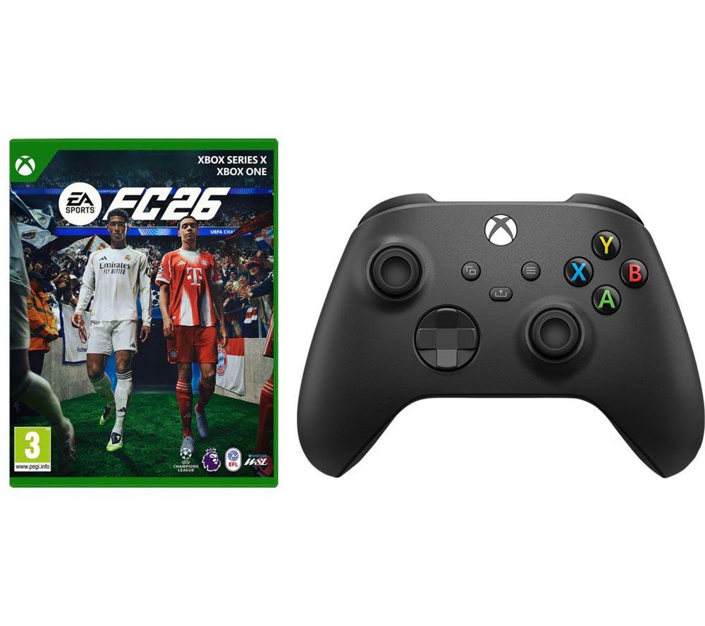 XBOX Wireless Controller (Carbon Black) & EA Sports FC 26 - XBOX Series X / XBOX One Bundle