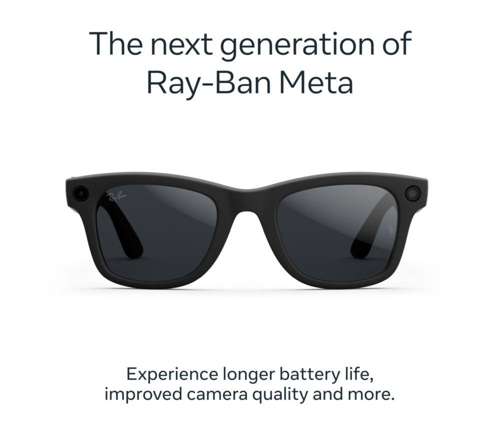 RAY-BAN META Wayfarer (Gen 2) Glasses - Matte Black with Clear to Grey Transitions Lenses, Large