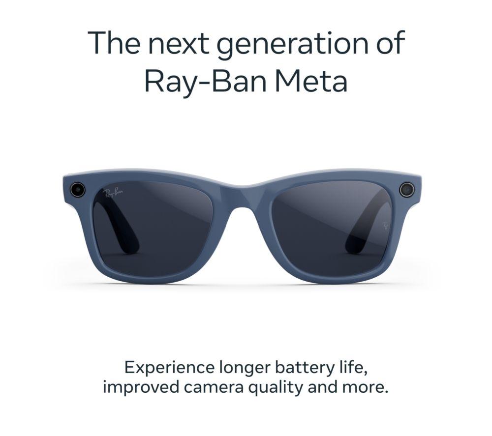 RAY-BAN META Wayfarer (Gen 2) Glasses - Shiny Cosmic Blue with Clear to Sapphire Transitions Lenses