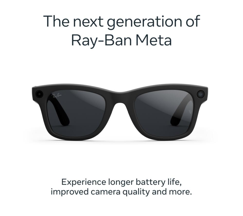 RAY-BAN META Wayfarer (Gen 2) Glasses - Matte Black with Clear to Grey Transitions Lenses