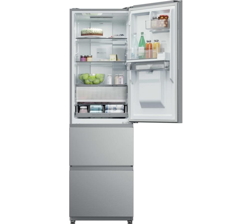 HAIER 3D Combi Series 3 HTR3518EWMXK 60/40 Fridge Freezer - Inox