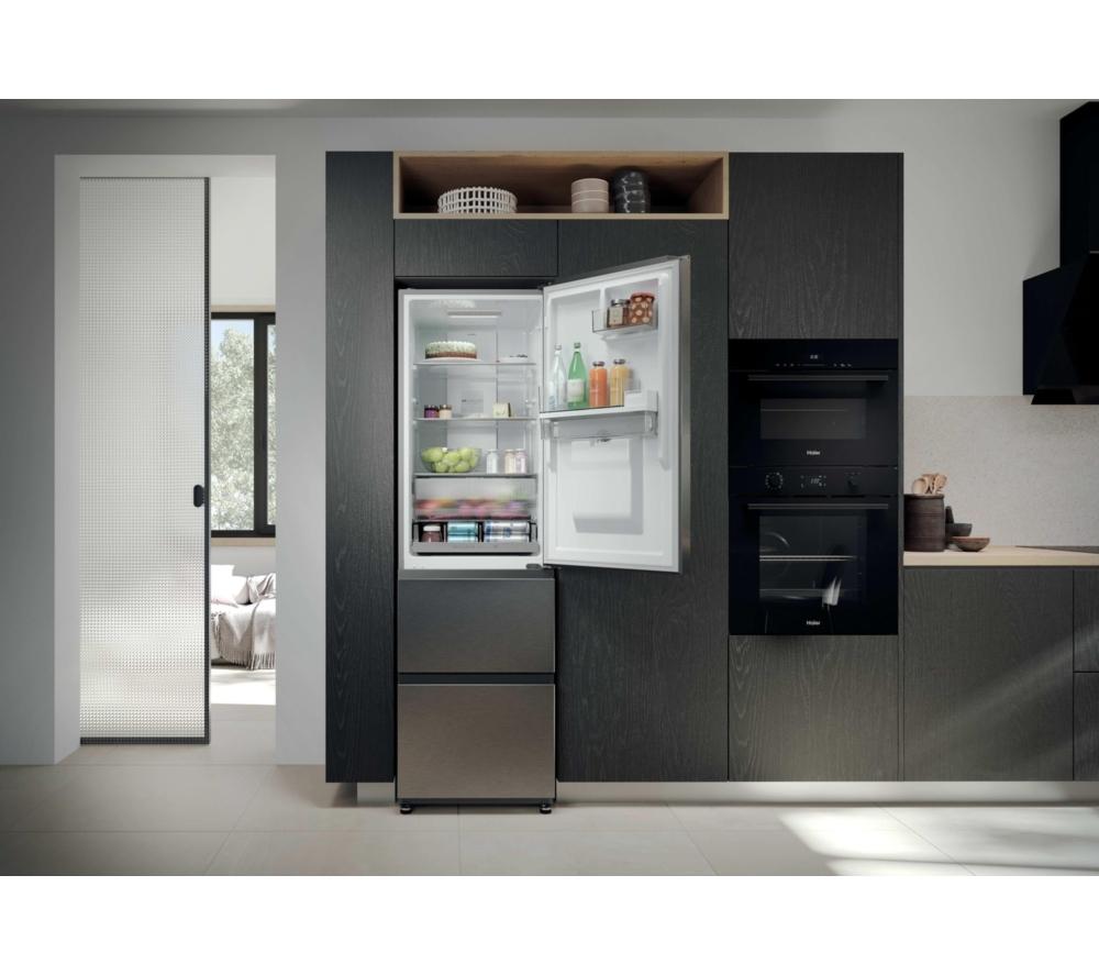 HAIER 3D Combi Series 3 HTR3518EWMXK 60/40 Fridge Freezer - Inox
