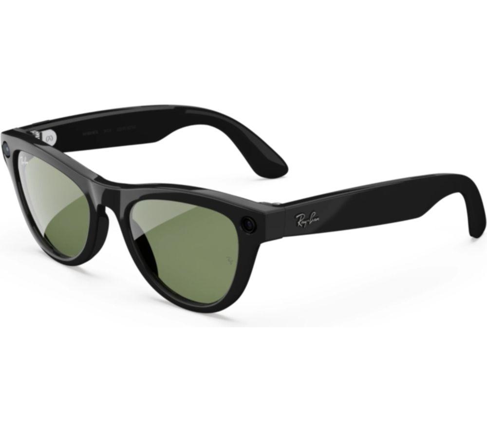 RAY-BAN META Skyler (Gen 2) Glasses - Shiny Black with Green Lenses