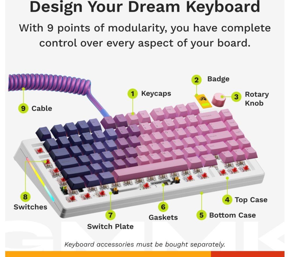 GLORIOUS GMMK 3 HE Prebuilt 75% Hall Effect Gaming Keyboard - White