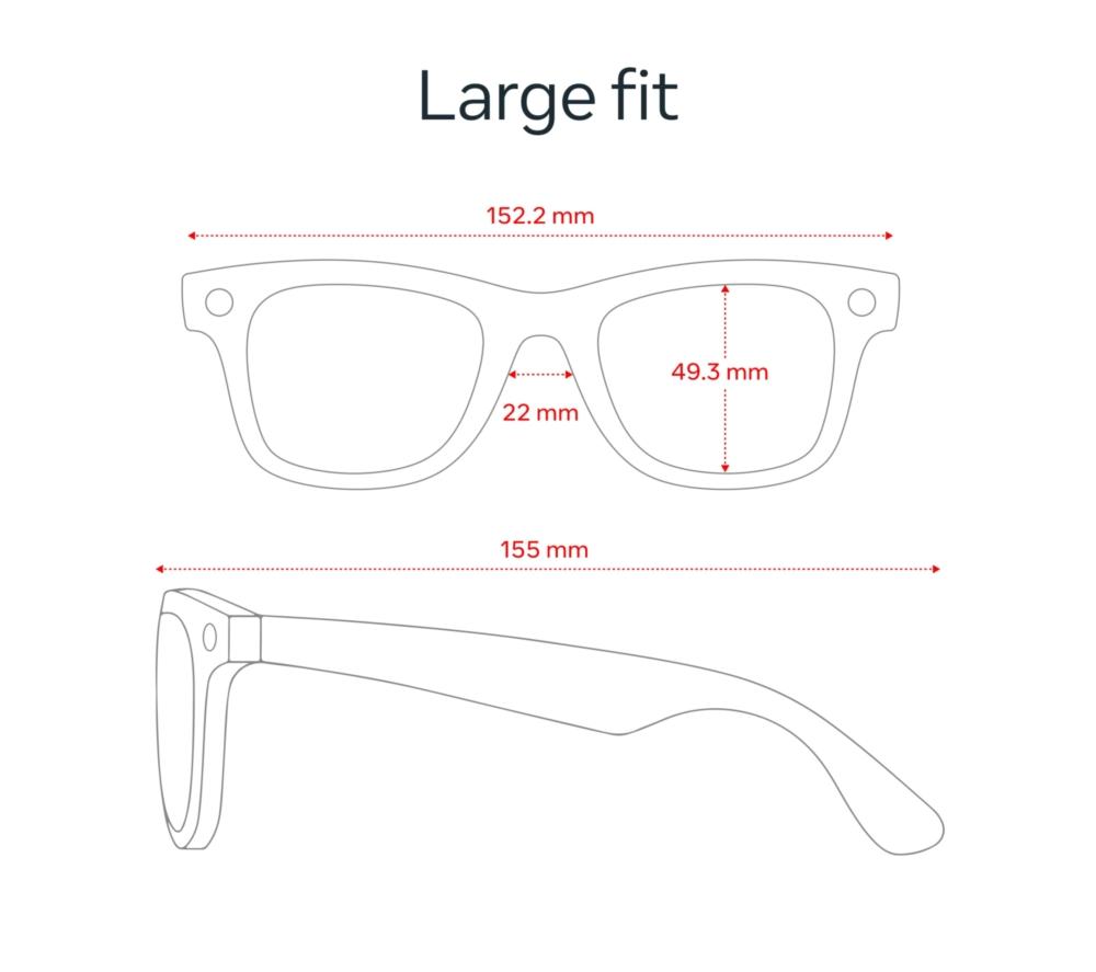 RAY-BAN META Wayfarer (Gen 2) Brille - Mattschwarz mit polarisierten Gläsern in Gradient Graphite, Groß