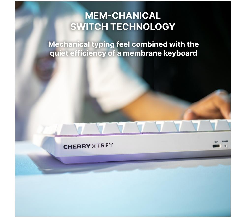 CHERRY K33 Compact Wireless RGB Gaming Keyboard - White