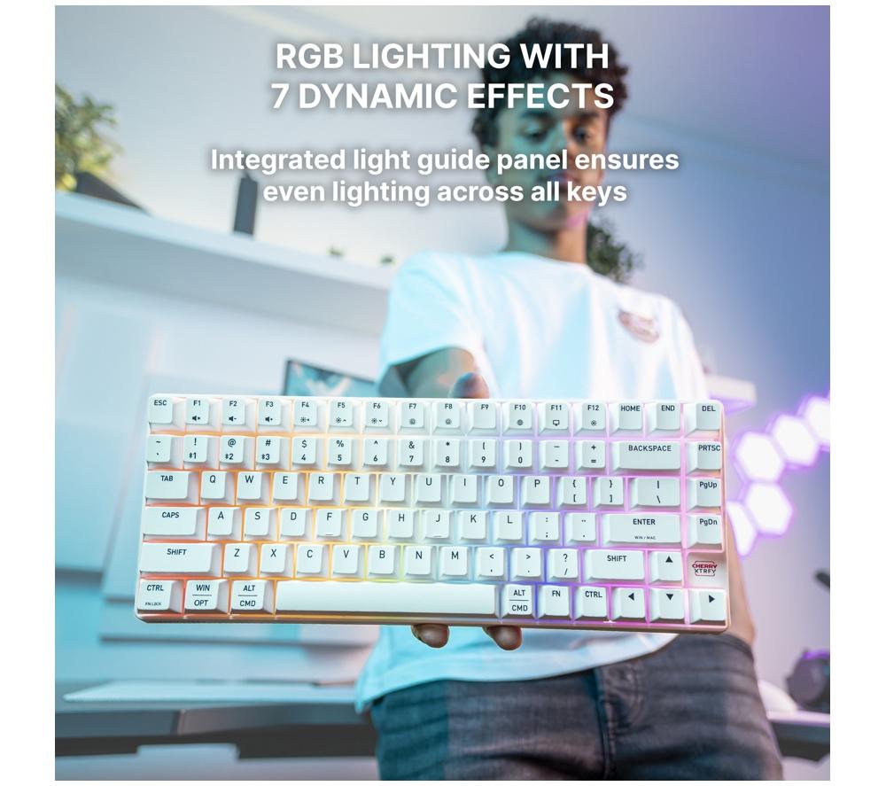 CHERRY K33 Compact Wireless RGB Gaming Keyboard - White