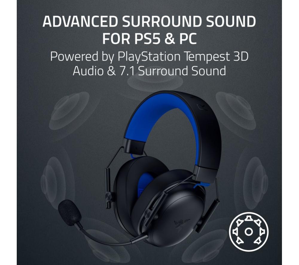 RAZER BlackShark V3 X Kabelloses Gaming-Headset für PlayStation - Schwarz