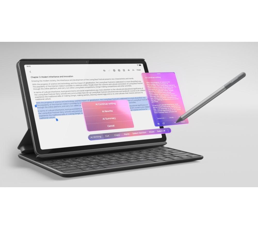 LENOVO Idea Tab 11" Tablet with Keyboard - 128 GB, Luna Grey