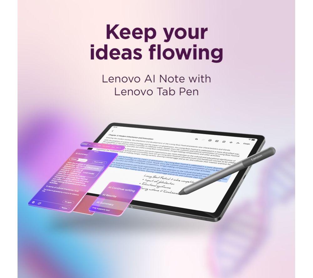 LENOVO Idea Tab 11" Tablet with Keyboard - 128 GB, Luna Grey