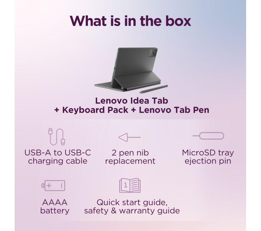 LENOVO Idea Tab 11" Tablet with Keyboard - 128 GB, Luna Grey