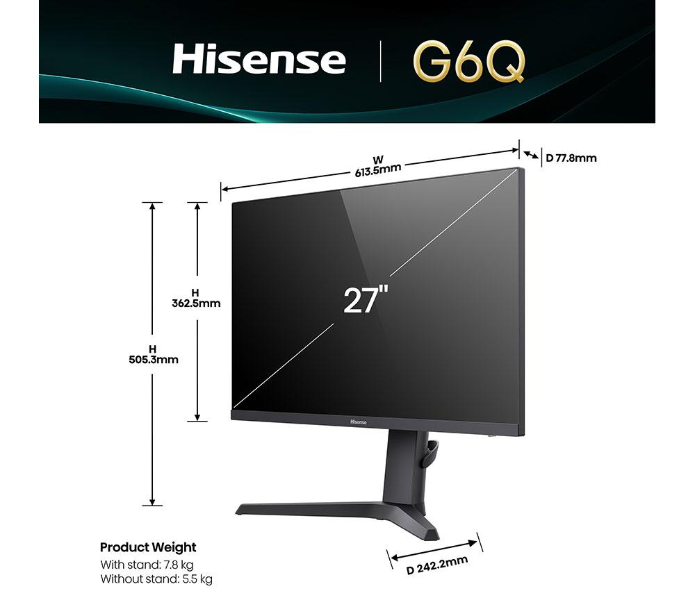 HISENSE 27G6QUK Quad HD 27" LED Gaming Monitor - Black