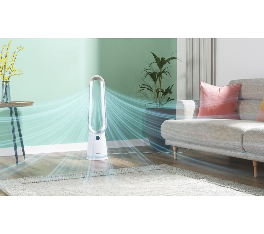BELDRAY 2-in-1 Turmventilator ohne Rotorblätter, heiß & kalt – Weiß
