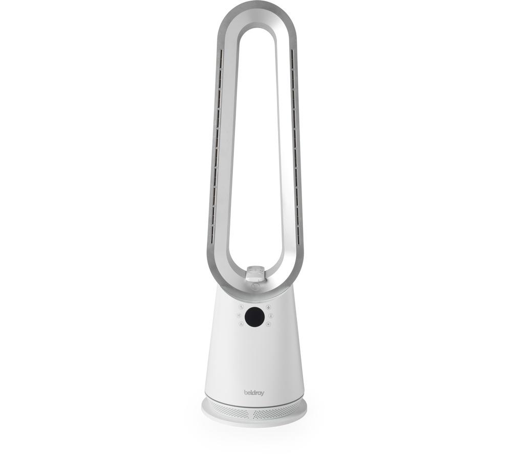 BELDRAY 2-in-1 Hot & Cool Bladeless Tower Fan - White
