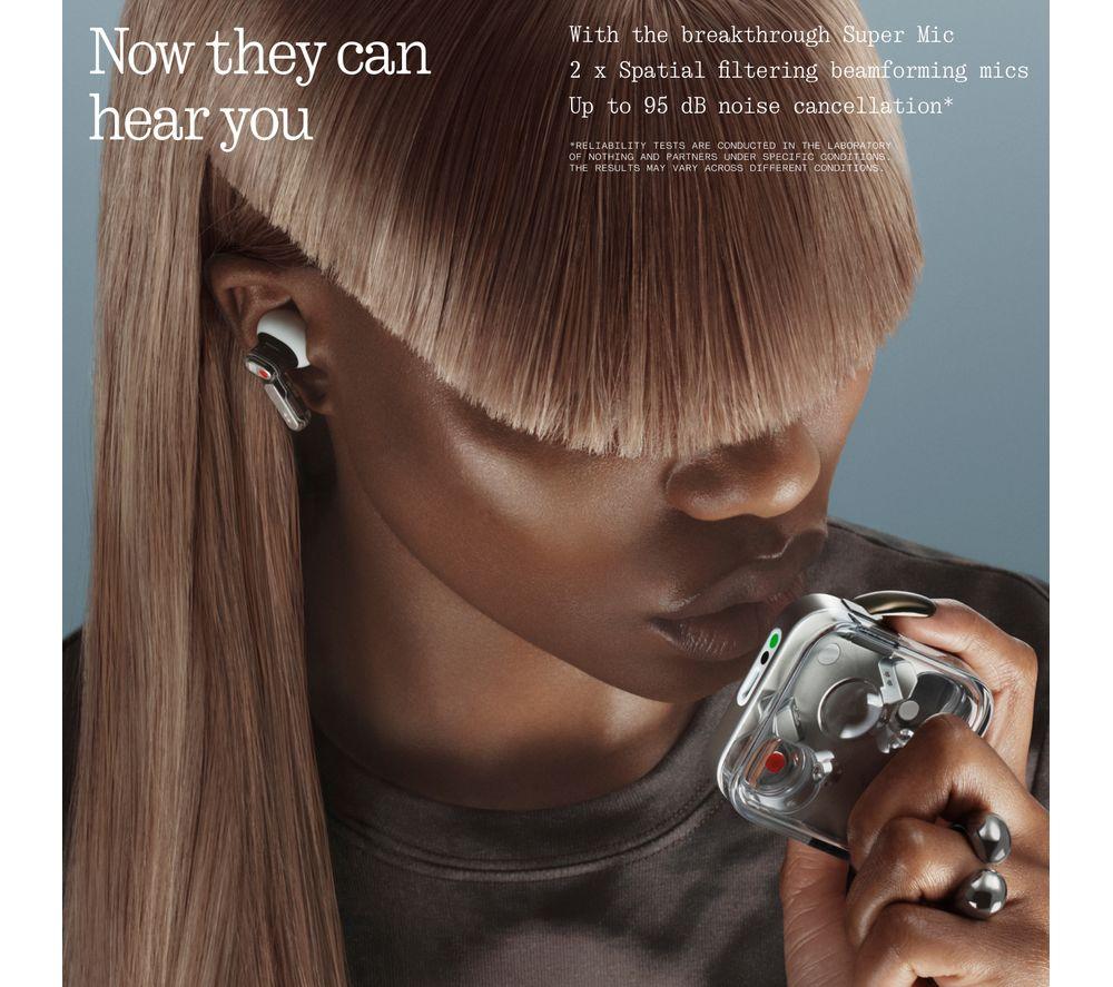 NOTHING Ear (3) Wireless Bluetooth Noise-Cancelling Earbuds - White