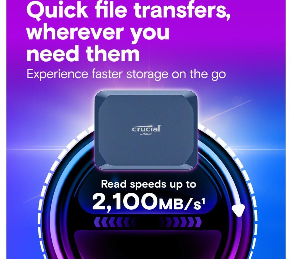 CRUCIAL X10 External SSD - 4 TB, Blue