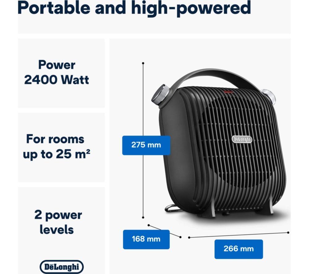 DELONGHI Capsule HFS30C24 Portable Fan Heater - Black