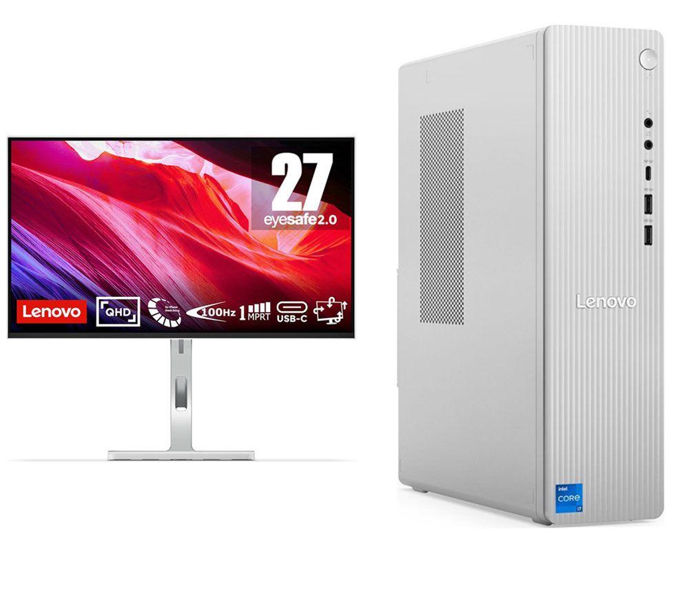 LENOVO IdeaCentre Desktop PC (Intel® Core™ i7, 1 TB SSD) & L27h-4A Quad HD 27" IPS WLED Monitor Bundle