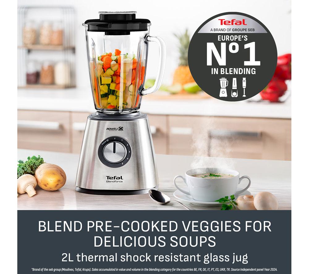 Batidora de vaso de cristal TEFAL BlendForce BL439DG0 - Acero inoxidable