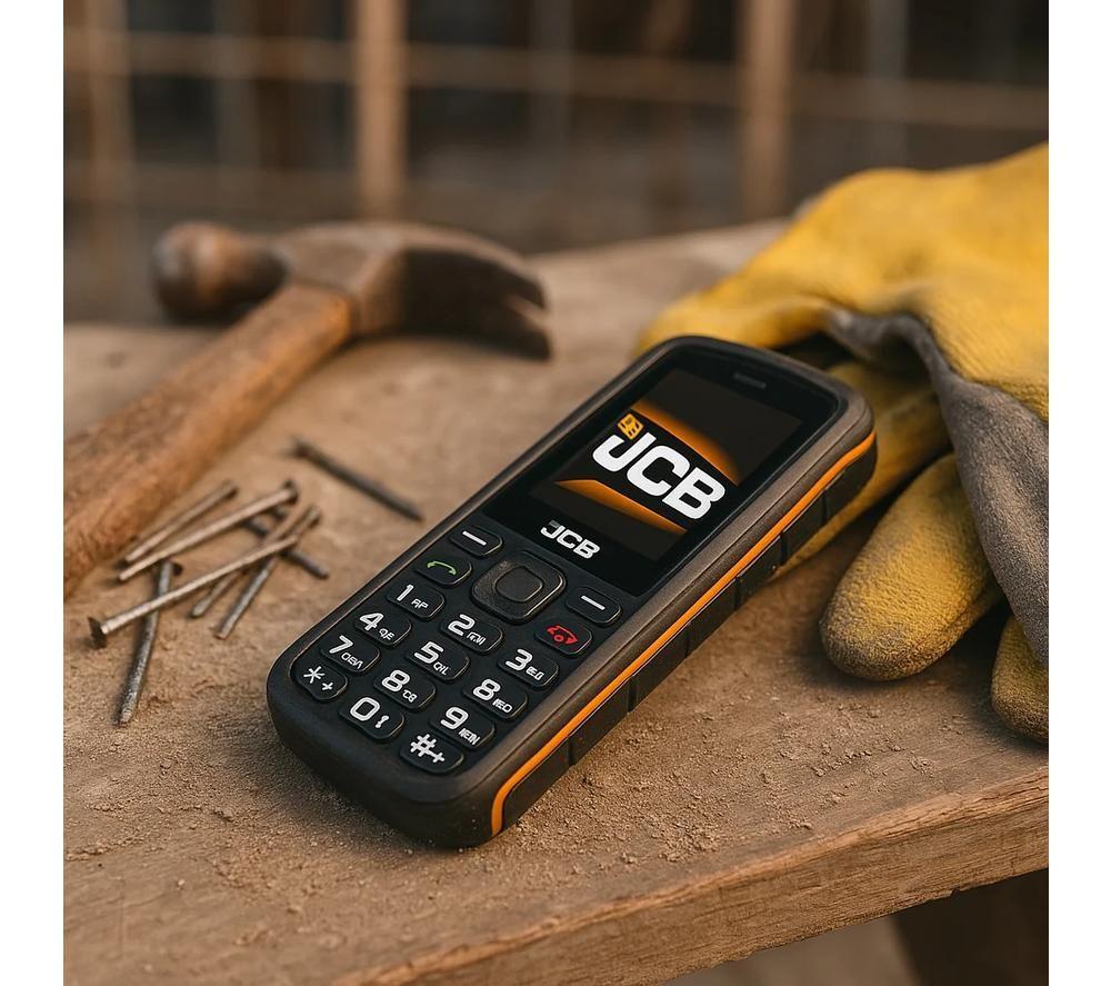 JCB Tradesman 2F 4G Rugged, Waterproof & Floating Phone - 128 MB, Black & Yellow