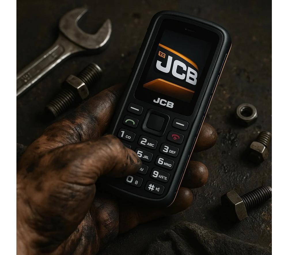JCB Tradesman 2F 4G Rugged, Waterproof & Floating Phone - 128 MB, Black & Yellow