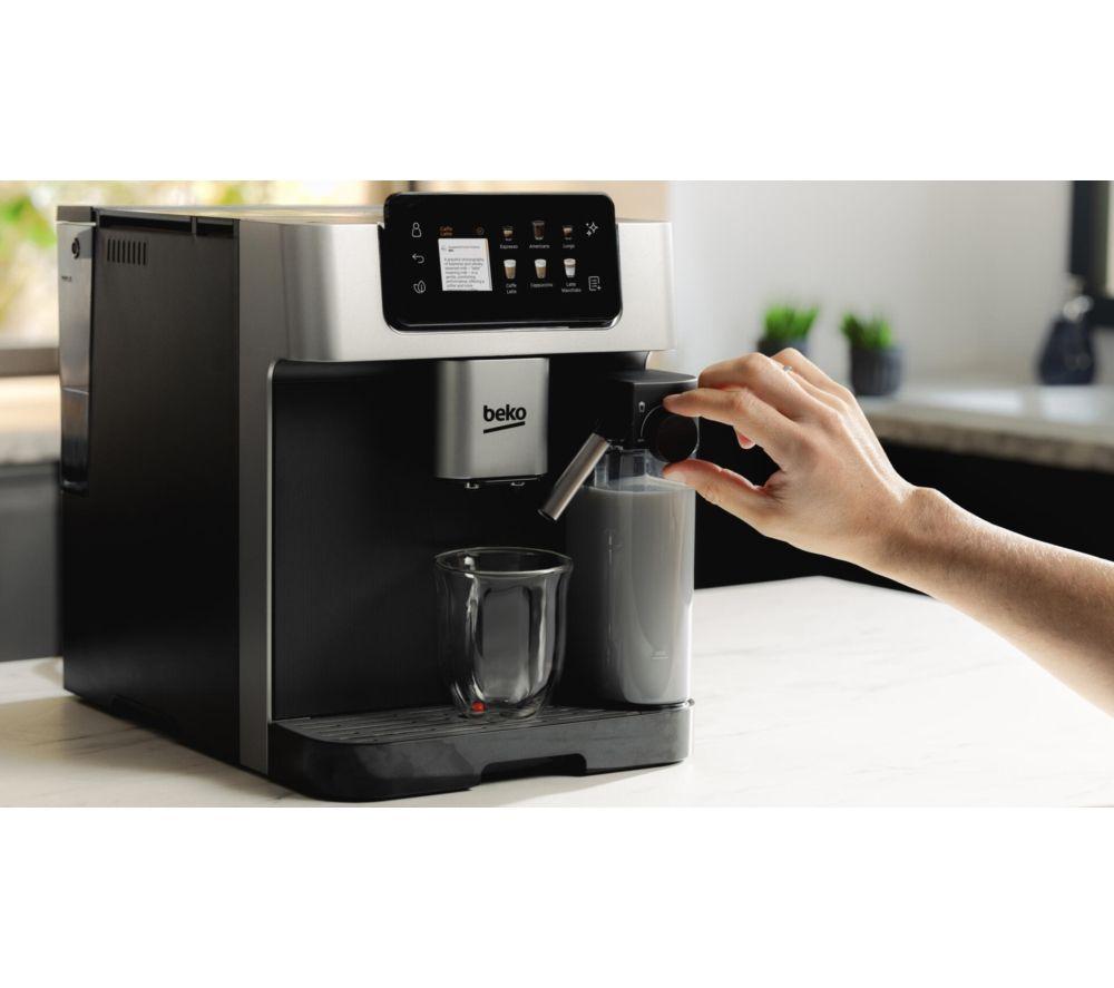 Cafetera automática BEKO CaffeExperto CEG7348X Smart (de grano a taza) - Negra y plateada