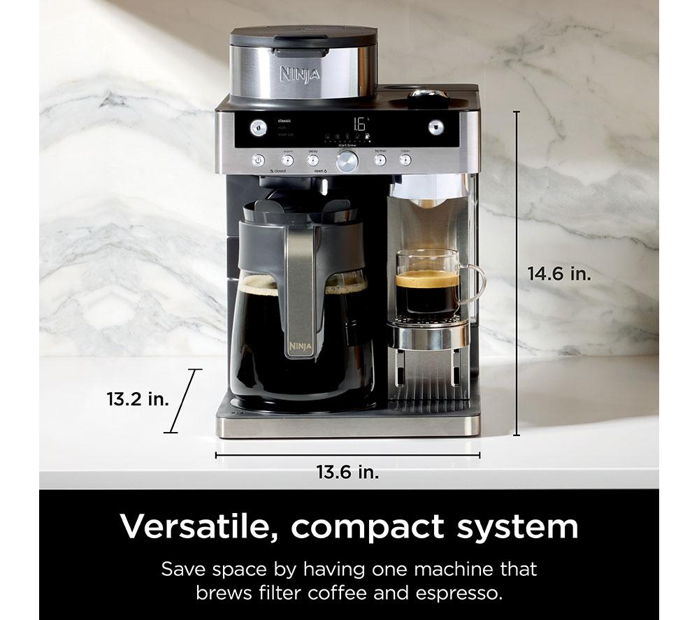 NINJA Prestige DualBrew System CFN803UK Pod & Permanent Filter Coffee Machine - Stainless Steel & Black