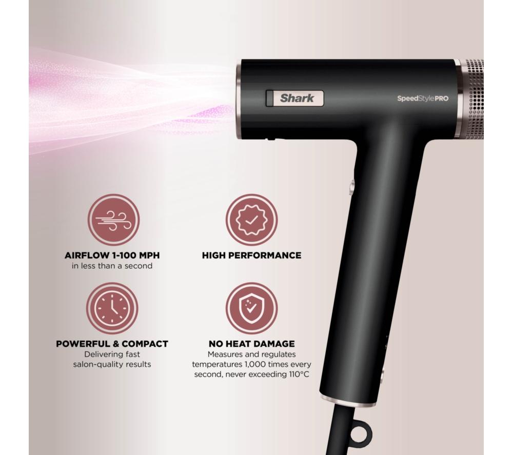 SHARK SpeedStyle Pro HD701UK Hair Dryer - Black