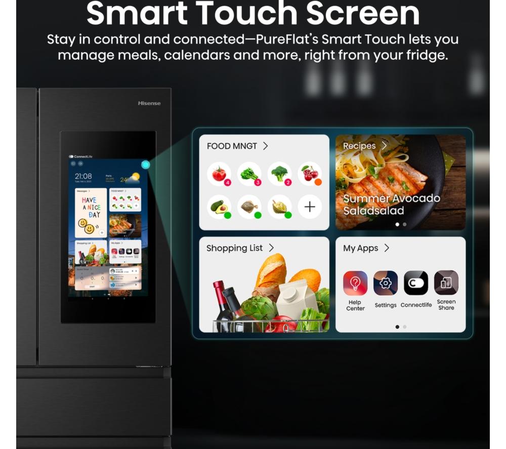 HISENSE PureFlat Smart Screen RF9P490GTFE Kühl-/Gefrierkombination - Schwarz