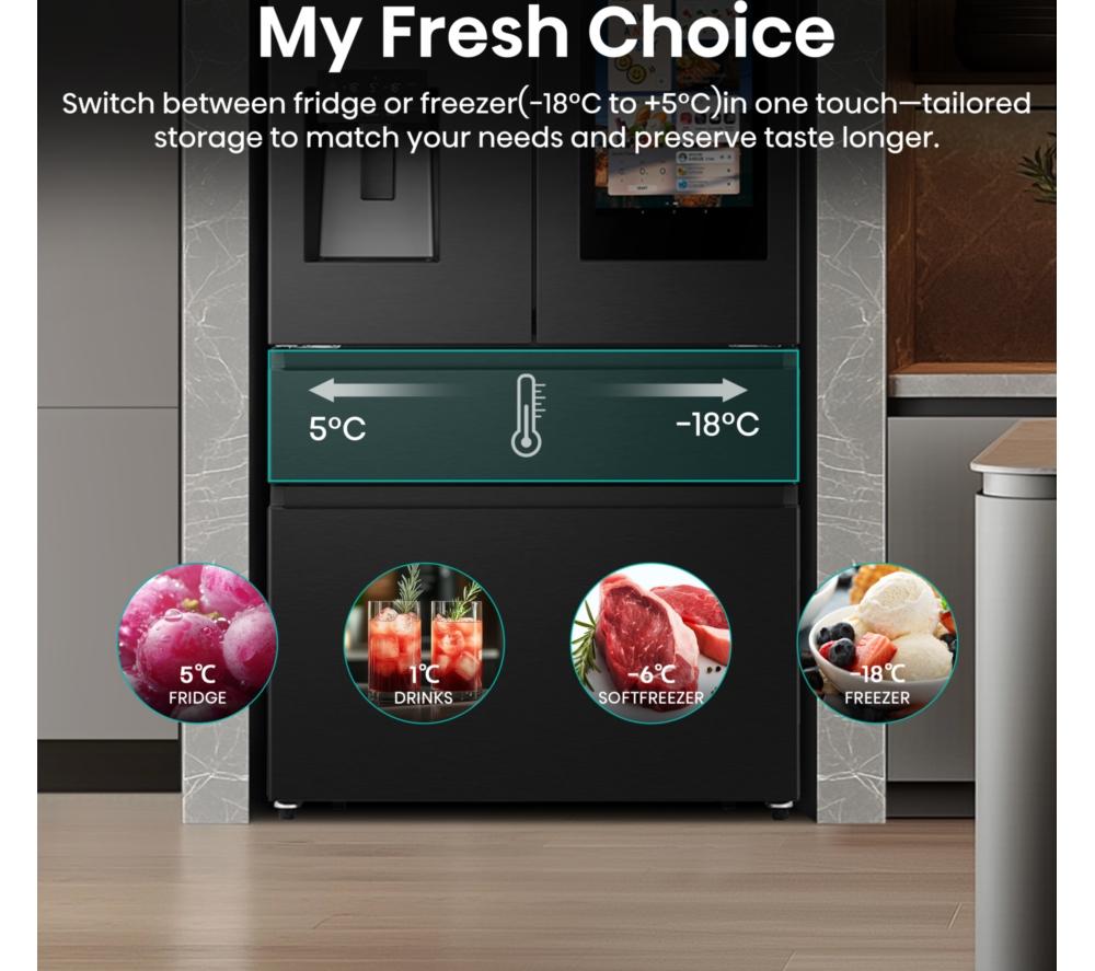 HISENSE PureFlat Smart Screen RF9P490GTFE Kühl-/Gefrierkombination - Schwarz