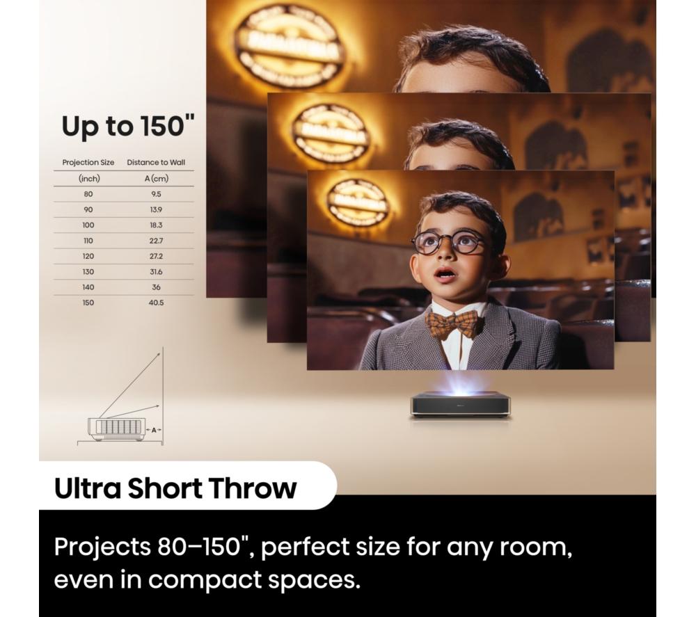 HISENSE PT1TUK Trichroma Smart 4K Ultra HD Laser TV Projector