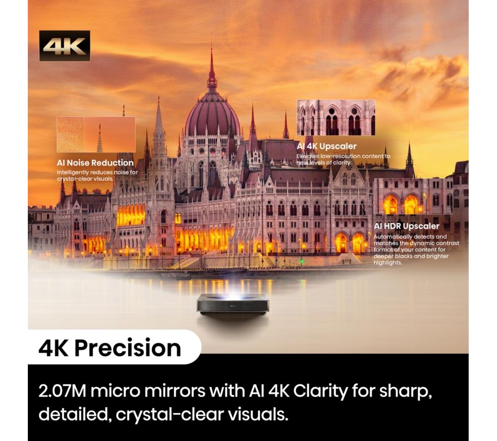 HISENSE PT1TUK Trichroma Smart 4K Ultra HD Laser TV Projector