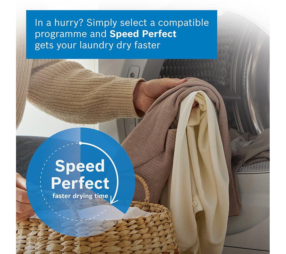 BOSCH Series 8 WRB247C9GB WiFi-enabled 9 kg Heat Pump Tumble Dryer - White