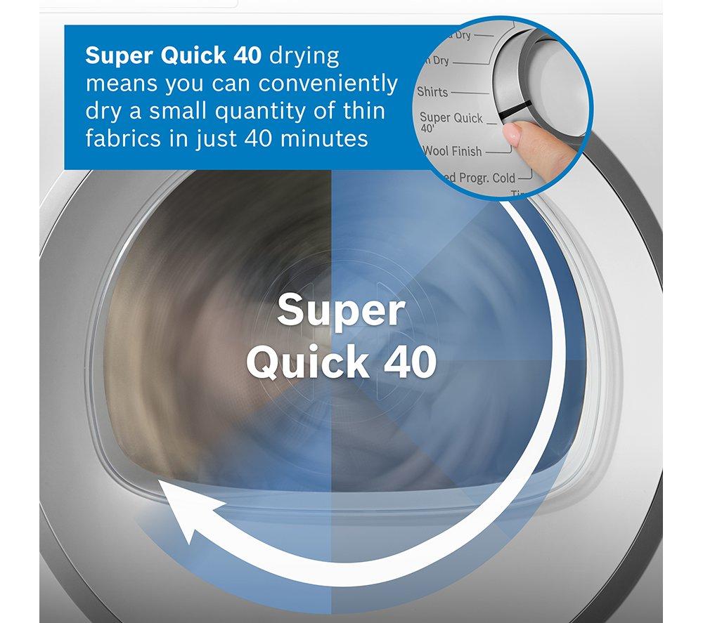 BOSCH Series 8 WRB247C9GB WiFi-enabled 9 kg Heat Pump Tumble Dryer - White